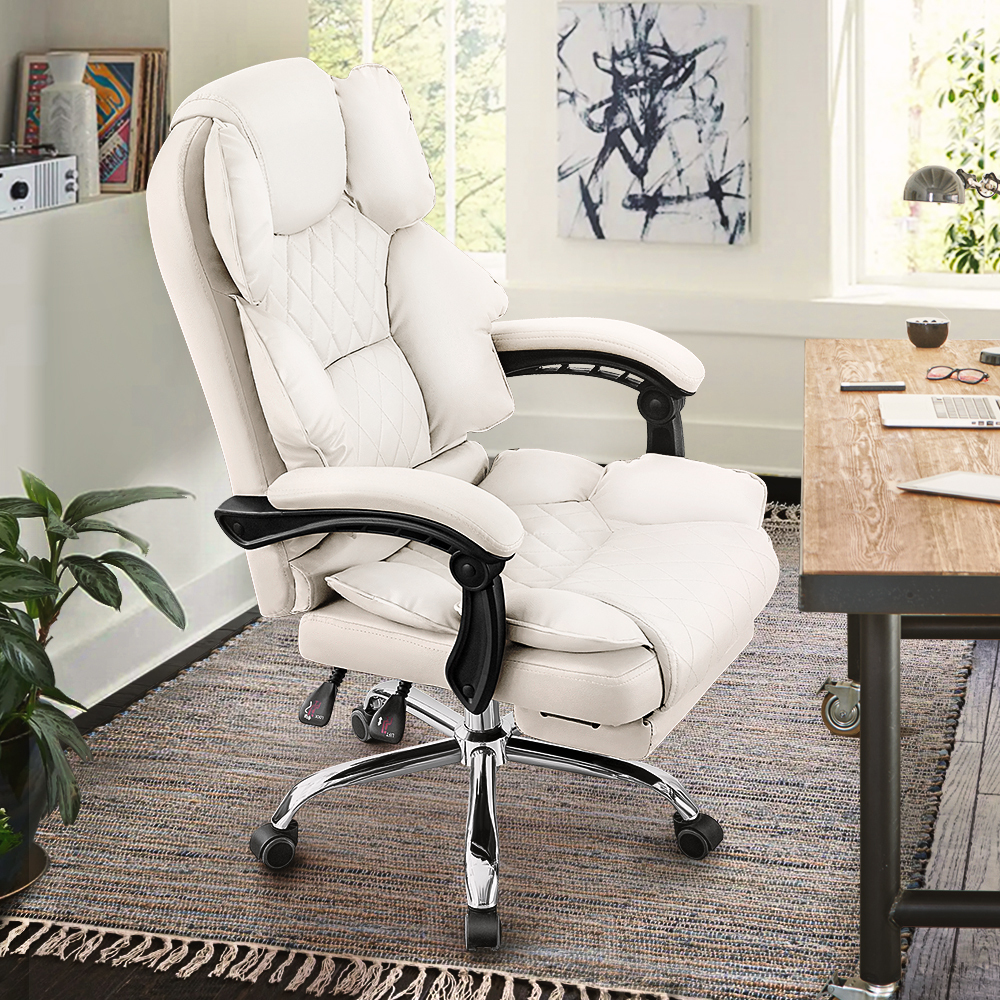 Furb Executive Office Chair PU Leather Thick Back Padded Support