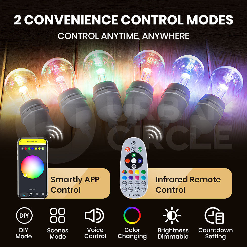 Remote control festoon deals lights