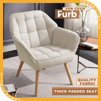 Furb Armchair Lounge Chair Upholstered Accent Chairs Recliner Thick Pad Beige