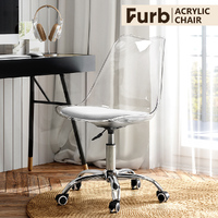 Furb Acrylic Office Chair Height Adjustable Swivel Rolling Stools for Work Study