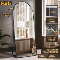 Furb Large Full Length Floor Mirror Free Standing Black 180*80cm