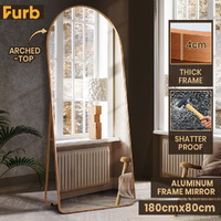 Furb Large Full Length Floor Mirror Free Standing Gold 180*80cm