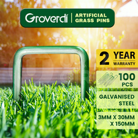 Groverdi Synthetic Artificial Grass Pins Fake Lawn Turf Weed Mat U Pegs 100pcs