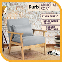 Furb Armchair Lounge Chair Fabric Sofa Chair Accent Chair Grey