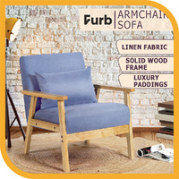 Furb Armchair Lounge Chair Fabric Sofa Chair Accent Chair Blue