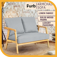 Furb 2 Seater Sofa Couch Loveseat Lounge Chair Armchair Fabric