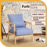 Furb Armchair Lounge Chair Fabric Sofa Chair Accent Chair Blue