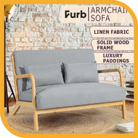 Furb 2 Seater Sofa Couch Loveseat Lounge Chair Armchair Fabric