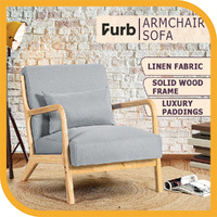 Furb Armchair Lounge Chair Fabric Sofa Chair Accent Chair Grey