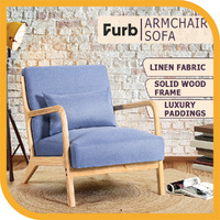 Furb Armchair Lounge Chair Fabric Sofa Chair Accent Chair Blue