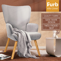 Furb Armchair Lounge Chair Upholstered Accent Tub Chairs Dutch Velvet Sofa Grey