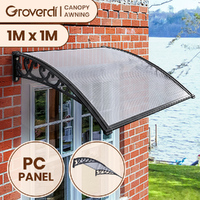 Groverdi Window Door Awning Outdoor Canopy Patio Rain Shield Cover DIY 1Mx1M