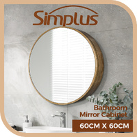 Simplus Round Bathroom Mirror Cabinet Medicine Vanity Wall Mounted with Storage