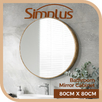 Simplus Round Bathroom Shaving Cabinet Mirror Vanity Medicine Wall Storage 80CM