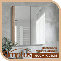 Simplus Bathroom Mirror Cabinet Vanity Cupboard Wall Mounted with Storage 600MM