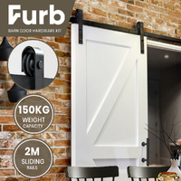 Furb Sliding Barn Door Hardware Kit Single Door Antique Track Roller 2M