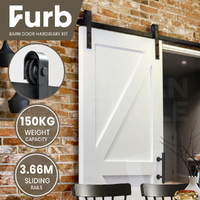 Furb 3.66M Sliding Barn Door Hardware Kit Single Door Antique Track Roller