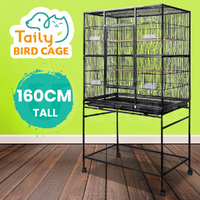 Taily 160cm Large Bird Cage Stand-Alone Aviary Budgie Perch Castor Cages Wheels