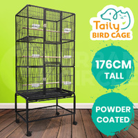 Taily 176cm Bird Cage Stand-Alone Aviary Budgie Perch Castor Wheels Large Cages