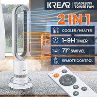 Krear Bladeless Tower Fan 2 IN 1 Oscillating Cooler Heater Portable Fans Remote