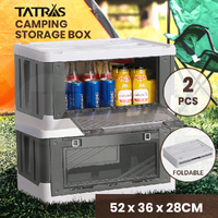 Tatras Camping Storage Box 2 Pack Outdoor Portable Stackable Box Container Grey