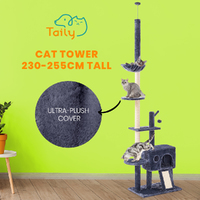 Taily Cat Tree 255cm Scratching Post Scratcher Tower Condo House Ceiling High