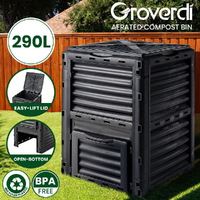 Groverdi Compost Bin 290L Recycle Composter Food Waste Garden Composting Tumbler