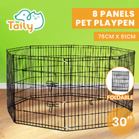 Taily 30" Dog Playpen 8 Panel Pet Cage Puppy Enclosure Fence Exercise Portable