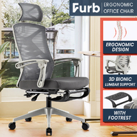 Furb M92 Ergonomic Office Chair Executive Gaming Chair Breathable Mesh Grey