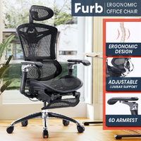 Furb M97 Ergonomic Office Chair Executive Gaming Chair Breathable Mesh Black