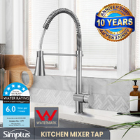 Kitchen Mixer Tap Pull Out Sink Faucet Basin Brass Swivel WELS Brushed