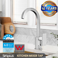 Brass Kitchen Mixer Tap Sink Faucet Taps Laundry Swivel Brushed Silver