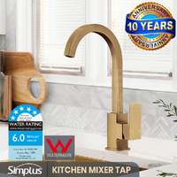 Brass Kitchen Mixer Tap Sink Faucet Taps Laundry Swivel Brushed Gold