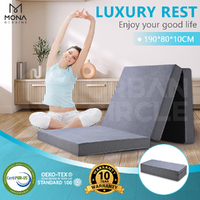 Mona Folding Mattress Portable Single Sofa Foam Bed Camping Sleeping Pad Grey