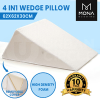 Mona Wedge Pillow Cool Gel Memory Foam Cushion Pillows Bamboo Neck Back Support