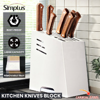 Simplus Kitchen Knife Block Carbon Steel knives Storage Chef Knife Holder White