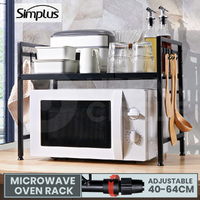 Simplus Microwave Oven Shelf Adjustable Metal Kitchen Organiser Storage Rack