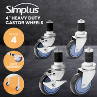 Simplus 4" Swivel Castor Wheels for Kitchen Bench Trolley Prep Table Set of 4