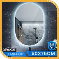 Simplus LED Wall Mirror Bathroom Oval Vanity Mirrors Light Dimmable Anti-Fog