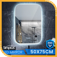 Simplus Smart Bathroom Mirror Vanity LED Light Wall Mirrors Anti-Fog 50x75cm