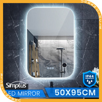 Simplus Smart Bathroom Mirror Vanity LED Light Wall Mirrors Anti-Fog 50x95cm