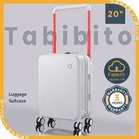 Tabibito 20" Luggage Wide Handle PC Hard Shell Travel Suitcase TSA Lock White