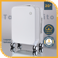 Tabibito 20" Luggage Hard Shell ABS Suitcase TSA Lock with Spinner Wheels White