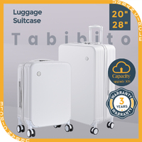 Tabibito Luggage Set Hard Shell ABS Suitcase Spinner Wheel TSA Lock 20"28" White