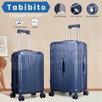 Tabibito Luggage Set PC+ABS Suitcase Spinner TSA Lock USB Port Cup Holder 20"26"