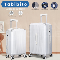 Tabibito Luggage Suitcase USB Port Cup Holder Side Hook Spinner Wheel 20" 26" 