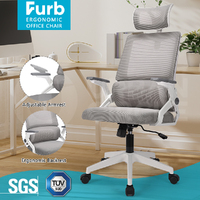 Furb Office Chair Gaming Executive Computer Chair Mesh Fabric Work Seat Grey