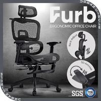 Furb Ergonomic Office Chair w/ Breathable Mesh High Back Computer Chair Black