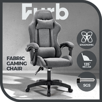 Furb Fabric Gaming Office Chair Racing Executive Computer Seat Gamer Chair Black