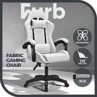 Furb Fabric Gaming Office Chair Racing Executive Computer Seat Gamer Chair Grey